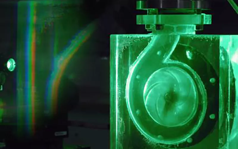 PIV internal flow field particle imaging test system