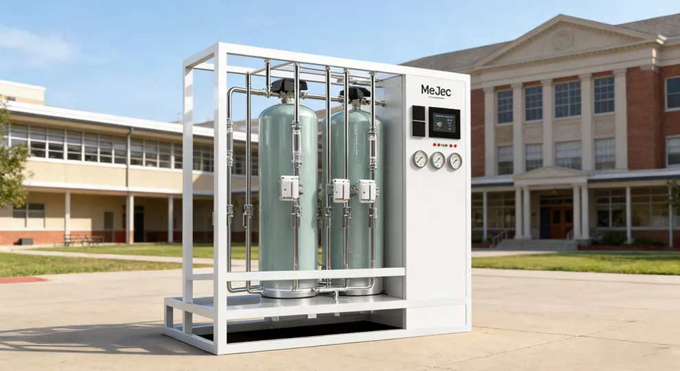 Campus centralised water purification system across multiple buildings