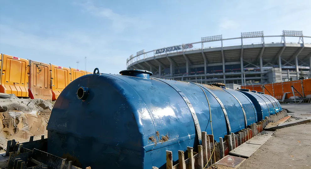 Stadium and event venue wastewater treatment handling peak visitor loads