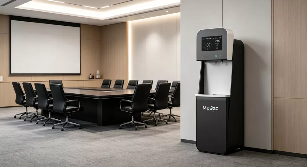 Meeting room drinking water dispenser in a modern workspace